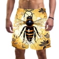 thumbnail image 1 of luoweisi Men's Beach Shorts Quick Dry Swim Trunks with Mesh Lining Bee XL, 1 of 5