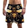thumbnail image 1 of luoweisi Men's Beach Shorts Quick Dry Swim Trunks with Mesh Lining Bee XL, 1 of 5