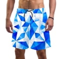 thumbnail image 1 of luoweisi Men's Beach Shorts Quick Dry Swim Trunks with Mesh Lining Blue and White Geometry L, 1 of 5