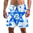 thumbnail image 1 of luoweisi Men's Beach Shorts Quick Dry Swim Trunks with Mesh Lining Blue and White Geometry S, 1 of 5