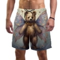 thumbnail image 1 of luoweisi Men's Beach Shorts Quick Dry Swim Trunks with Mesh Lining Butterfly and Bear 2XL, 1 of 5