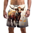 thumbnail image 1 of luoweisi Men's Beach Shorts Quick Dry Swim Trunks with Mesh Lining Butterfly and Cow S, 1 of 5