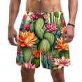 thumbnail image 1 of luoweisi Men's Beach Shorts Quick Dry Swim Trunks with Mesh Lining Cactus S, 1 of 5