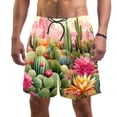 thumbnail image 1 of luoweisi Men's Beach Shorts Quick Dry Swim Trunks with Mesh Lining Cactus S, 1 of 5