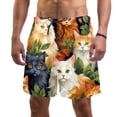 thumbnail image 1 of luoweisi Men's Beach Shorts Quick Dry Swim Trunks with Mesh Lining Cartoon Cat L, 1 of 5