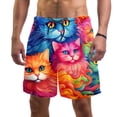 thumbnail image 1 of luoweisi Men's Beach Shorts Quick Dry Swim Trunks with Mesh Lining Cartoon Cat M, 1 of 5