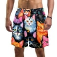 thumbnail image 1 of luoweisi Men's Beach Shorts Quick Dry Swim Trunks with Mesh Lining Cartoon Cat M, 1 of 5