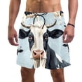 thumbnail image 1 of luoweisi Men's Beach Shorts Quick Dry Swim Trunks with Mesh Lining Cartoon Cow L, 1 of 5