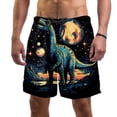 thumbnail image 1 of luoweisi Men's Beach Shorts Quick Dry Swim Trunks with Mesh Lining Cartoon Dinosaur 2XL, 1 of 5