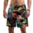thumbnail image 1 of luoweisi Men's Beach Shorts Quick Dry Swim Trunks with Mesh Lining Cartoon Dinosaur L, 1 of 5