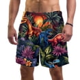 thumbnail image 1 of luoweisi Men's Beach Shorts Quick Dry Swim Trunks with Mesh Lining Cartoon Dinosaur L, 1 of 5