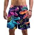 thumbnail image 1 of luoweisi Men's Beach Shorts Quick Dry Swim Trunks with Mesh Lining Cartoon Dinosaur L, 1 of 5