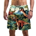 thumbnail image 1 of luoweisi Men's Beach Shorts Quick Dry Swim Trunks with Mesh Lining Cartoon Dinosaur L, 1 of 5