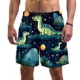 thumbnail image 1 of luoweisi Men's Beach Shorts Quick Dry Swim Trunks with Mesh Lining Cartoon Dinosaur S, 1 of 5