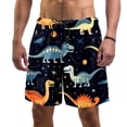 thumbnail image 1 of luoweisi Men's Beach Shorts Quick Dry Swim Trunks with Mesh Lining Cartoon Dinosaur XL, 1 of 5