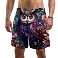 thumbnail image 1 of luoweisi Men's Beach Shorts Quick Dry Swim Trunks with Mesh Lining Cartoon Owl 2XL, 1 of 5