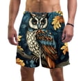 thumbnail image 1 of luoweisi Men's Beach Shorts Quick Dry Swim Trunks with Mesh Lining Cartoon Owl 2XL, 1 of 5