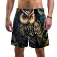 thumbnail image 1 of luoweisi Men's Beach Shorts Quick Dry Swim Trunks with Mesh Lining Cartoon Owl L, 1 of 5
