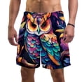 thumbnail image 1 of luoweisi Men's Beach Shorts Quick Dry Swim Trunks with Mesh Lining Cartoon Owl L, 1 of 5