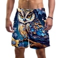 thumbnail image 1 of luoweisi Men's Beach Shorts Quick Dry Swim Trunks with Mesh Lining Cartoon Owl L, 1 of 5