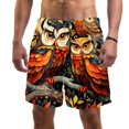 thumbnail image 1 of luoweisi Men's Beach Shorts Quick Dry Swim Trunks with Mesh Lining Cartoon Owl M, 1 of 5