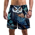thumbnail image 1 of luoweisi Men's Beach Shorts Quick Dry Swim Trunks with Mesh Lining Cartoon Owl M, 1 of 5