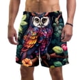 thumbnail image 1 of luoweisi Men's Beach Shorts Quick Dry Swim Trunks with Mesh Lining Cartoon Owl M, 1 of 5