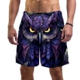 thumbnail image 1 of luoweisi Men's Beach Shorts Quick Dry Swim Trunks with Mesh Lining Cartoon Owl M, 1 of 5