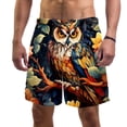 thumbnail image 1 of luoweisi Men's Beach Shorts Quick Dry Swim Trunks with Mesh Lining Cartoon Owl S, 1 of 5