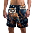 thumbnail image 1 of luoweisi Men's Beach Shorts Quick Dry Swim Trunks with Mesh Lining Cartoon Owl S, 1 of 5