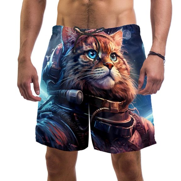 luoweisi Men's Beach Shorts Quick Dry Swim Trunks with Mesh Lining Cat M