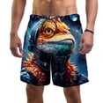 thumbnail image 1 of luoweisi Men's Beach Shorts Quick Dry Swim Trunks with Mesh Lining Chameleon Astronaut 2XL, 1 of 5