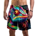 thumbnail image 1 of luoweisi Men's Beach Shorts Quick Dry Swim Trunks with Mesh Lining Chameleon L, 1 of 5