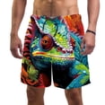 thumbnail image 1 of luoweisi Men's Beach Shorts Quick Dry Swim Trunks with Mesh Lining Chameleon XL, 1 of 5