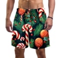 thumbnail image 1 of luoweisi Men's Beach Shorts Quick Dry Swim Trunks with Mesh Lining Christmas Candy XL, 1 of 5