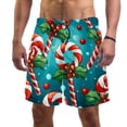 thumbnail image 1 of luoweisi Men's Beach Shorts Quick Dry Swim Trunks with Mesh Lining Christmas Candy XL, 1 of 5