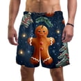 thumbnail image 1 of luoweisi Men's Beach Shorts Quick Dry Swim Trunks with Mesh Lining Christmas Gingerbread Man 2XL, 1 of 5