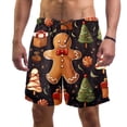 thumbnail image 1 of luoweisi Men's Beach Shorts Quick Dry Swim Trunks with Mesh Lining Christmas Gingerbread Man L, 1 of 5