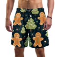 thumbnail image 1 of luoweisi Men's Beach Shorts Quick Dry Swim Trunks with Mesh Lining Christmas Gingerbread Man XL, 1 of 1