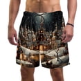 thumbnail image 1 of luoweisi Men's Beach Shorts Quick Dry Swim Trunks with Mesh Lining Christmas Night L, 1 of 5