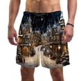 thumbnail image 1 of luoweisi Men's Beach Shorts Quick Dry Swim Trunks with Mesh Lining Christmas Night L, 1 of 5