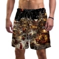thumbnail image 1 of luoweisi Men's Beach Shorts Quick Dry Swim Trunks with Mesh Lining Christmas Night M, 1 of 5