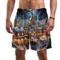 thumbnail image 1 of luoweisi Men's Beach Shorts Quick Dry Swim Trunks with Mesh Lining Christmas Night M, 1 of 5