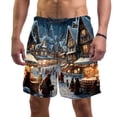 thumbnail image 1 of luoweisi Men's Beach Shorts Quick Dry Swim Trunks with Mesh Lining Christmas Night XL, 1 of 5