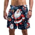 thumbnail image 1 of luoweisi Men's Beach Shorts Quick Dry Swim Trunks with Mesh Lining Christmas Santa Claus S, 1 of 5
