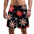 thumbnail image 1 of luoweisi Men's Beach Shorts Quick Dry Swim Trunks with Mesh Lining Christmas Snowflakes L, 1 of 5