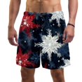 thumbnail image 1 of luoweisi Men's Beach Shorts Quick Dry Swim Trunks with Mesh Lining Christmas Snowflakes L, 1 of 5