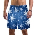 thumbnail image 1 of luoweisi Men's Beach Shorts Quick Dry Swim Trunks with Mesh Lining Christmas Snowflakes L, 1 of 5