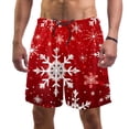 thumbnail image 1 of luoweisi Men's Beach Shorts Quick Dry Swim Trunks with Mesh Lining Christmas Snowflakes L, 1 of 5