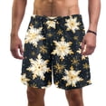 thumbnail image 1 of luoweisi Men's Beach Shorts Quick Dry Swim Trunks with Mesh Lining Christmas Snowflakes S, 1 of 5
